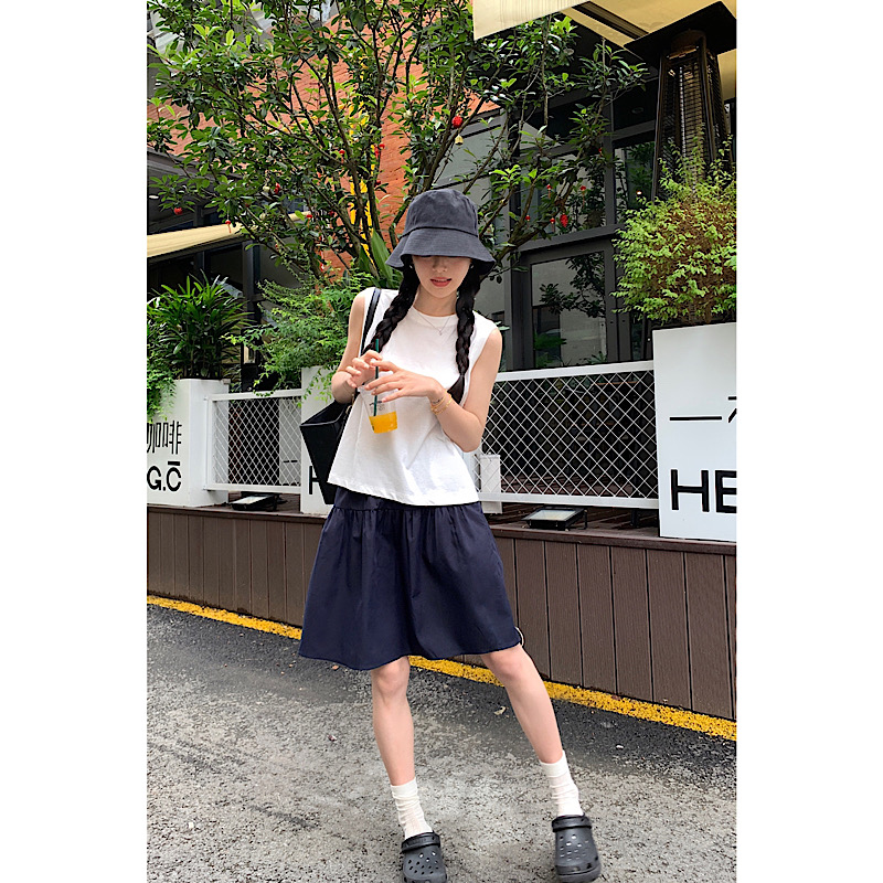 和風カジュアル伸縮性スカートショートスカートレディース2025春夏新作オールマッチスリムルーズカジュアルスポーツスカート