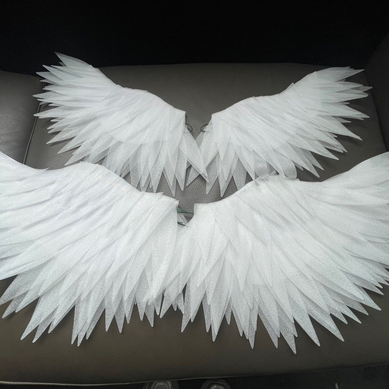 Chinese Valentine's Day Trendy DIY Angel Wings Feather Wings Bouquet Decoration Electric Angel Floral Art Accessories Gift for Girlfriend