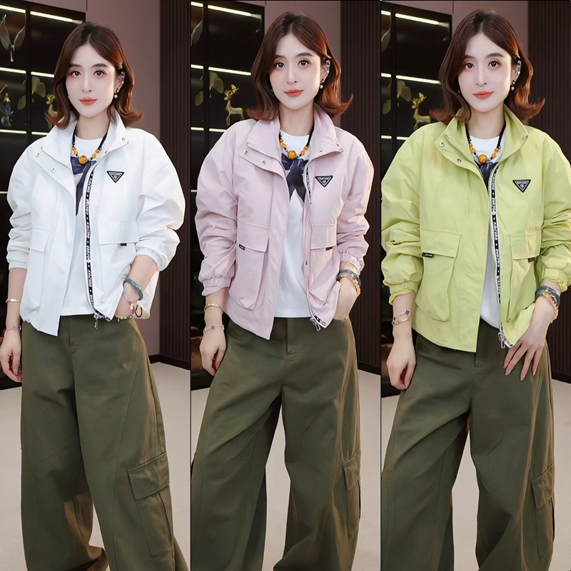 【Chen Da Soun's Careful Selection】Workwear-Style Jacket for Women with Multiple Pockets, Zip-Up Casual Versatile Jacket 2026-52