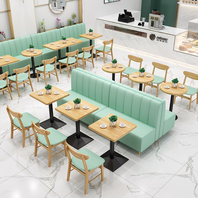 Brief Milk Tea Shop Cassette Sofa Sweets Fried Chicken Shop Tea Restaurant Noodle Restaurant Catering Hotpot Material Shop and chairs Composition