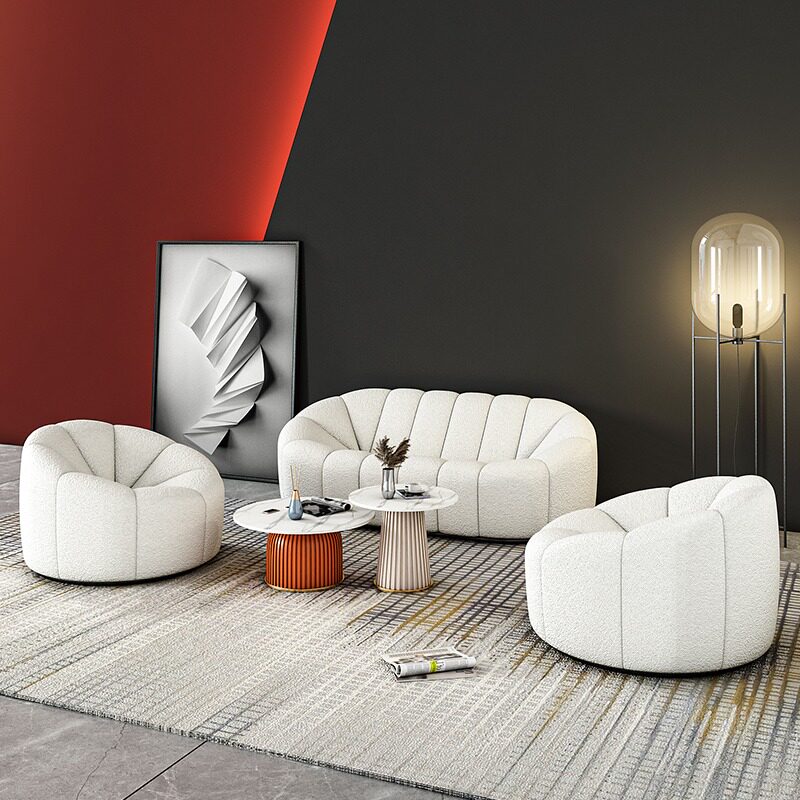 Designer sofa light luxury Nordic minimalist modern beauty salon curved small apartment chaise longue shop special-shaped net red