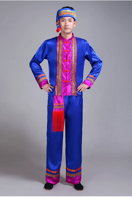Vân Nam Quý Châu Miao trang phục nam dài tay người lớn Quảng Tây đồ bộ kiểu