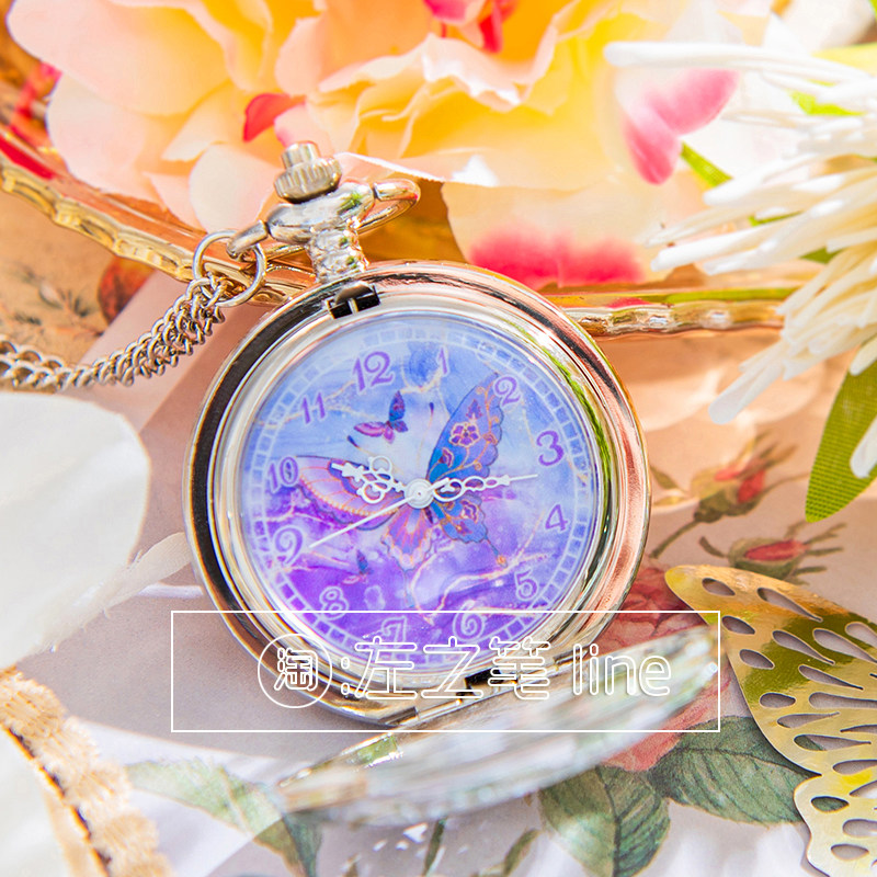 Pocket watch butterfly girl student watch high-value men display picture 1