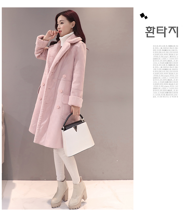 Chống mùa giải phóng mặt bằng khuyến mãi phụ nữ của lamb fur coat phụ nữ cộng với nhung dày coat lông một con nai dài áo khoác