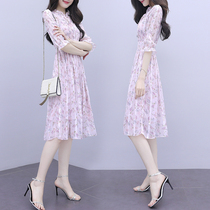 Broken Flowers Tandem Dress Lady Summer 2022 Spring Dress New Trumpeter Sleeves Cashews thin name Ehime Temperament Printed Snowspun Dress