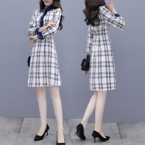 Long sleeve shirt dress womens autumn 2021 New French waist slim gentle senior temperament skirt
