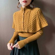 Elegant Twist Sweater And Cape Two Piece Vintage Autumn Wint