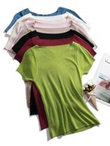 Pullover knitted Short Sleeve knitted Sweater Women Spring S