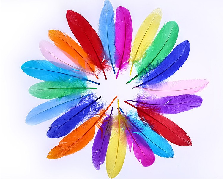 Kindergarten Handcrafted Color Feather Diy Decoration Ornament Children Creative Fine Art Course Production Material Size