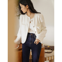 O  can Rey little fragrant wind Short suit jacket retro design style Loose Superior sensational jacket Womens spring