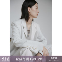 Eurocan Japanese fabric ~ retro white small suit jacket Korean version small sub casual Western suit suit female spring