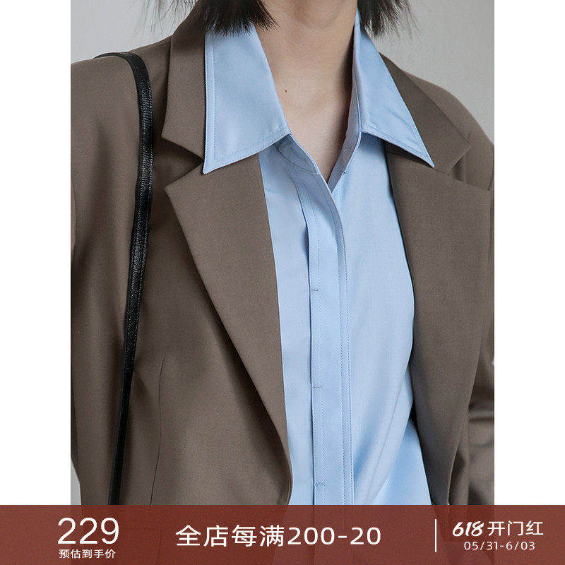 Eurocan Brave embroidery ~ retro BF wind port Taste Salt style Shirt Design Sensation with little loot blouse Women's spring