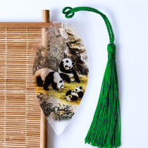 Sichuan Panda series bookmark creative classical Chinese style tourist souvenir Small fresh leaf leaf vein bookmark