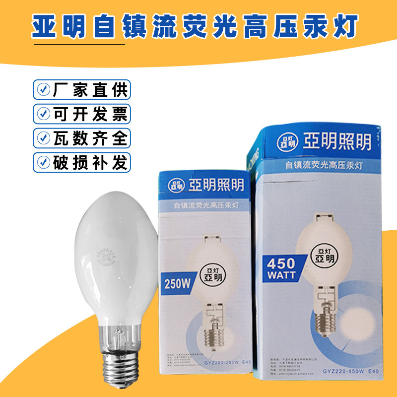 Yaming Chuanxi Fluorescence Hypertension Hg Lamp 125W 160W 250W 450W GYZ GGY