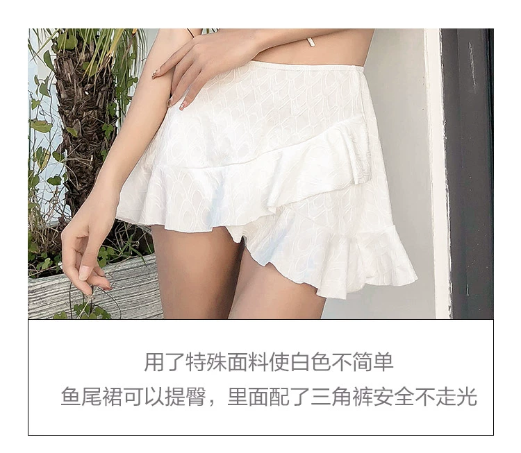 Koala cô gái địu mới sinh viên bảo thủ Hàn Quốc mảnh mai suối nước nóng ngực nhỏ tập hợp váy áo tắm xẻ tà - Bộ đồ bơi hai mảnh