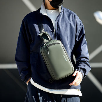 New chest bag men's crossbody bag fashionable sports large capacity multifunctional chest backpack commuter leisure travel bag