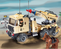 Enlightenment boy children building blocks toy car puzzle assembly building block military series missile car model 822