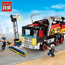 Enlightenment assembly blocks Childrens blocks POLICE new police self-explosive attack 1912 explosion-proof car blocks