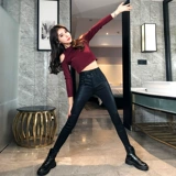 Длинные штаны, утепленные матовые леггинсы, 2020, высокая талия