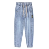 Штаны, весенние осенние джинсы, эластичная талия