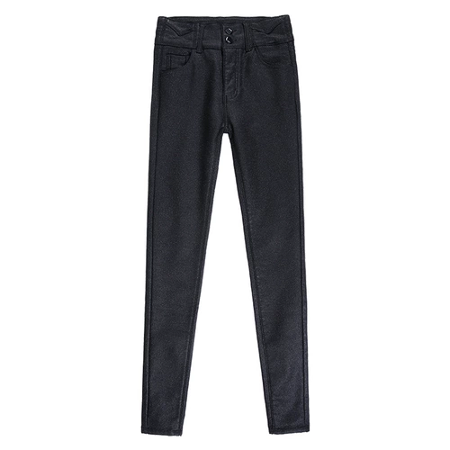 Длинные утепленные штаны, матовые леггинсы, коллекция 2023, высокая талия