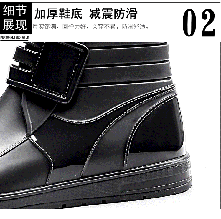 Giày cao cổ thời trang Hàn Quốc ủng nam mưa ống ngắn ủng ấm áp - Rainshoes giày lười nam chịu nước