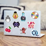 Мультяшная классическая мозаика, ноутбук, кофейная водонепроницаемая наклейка, мобильный телефон