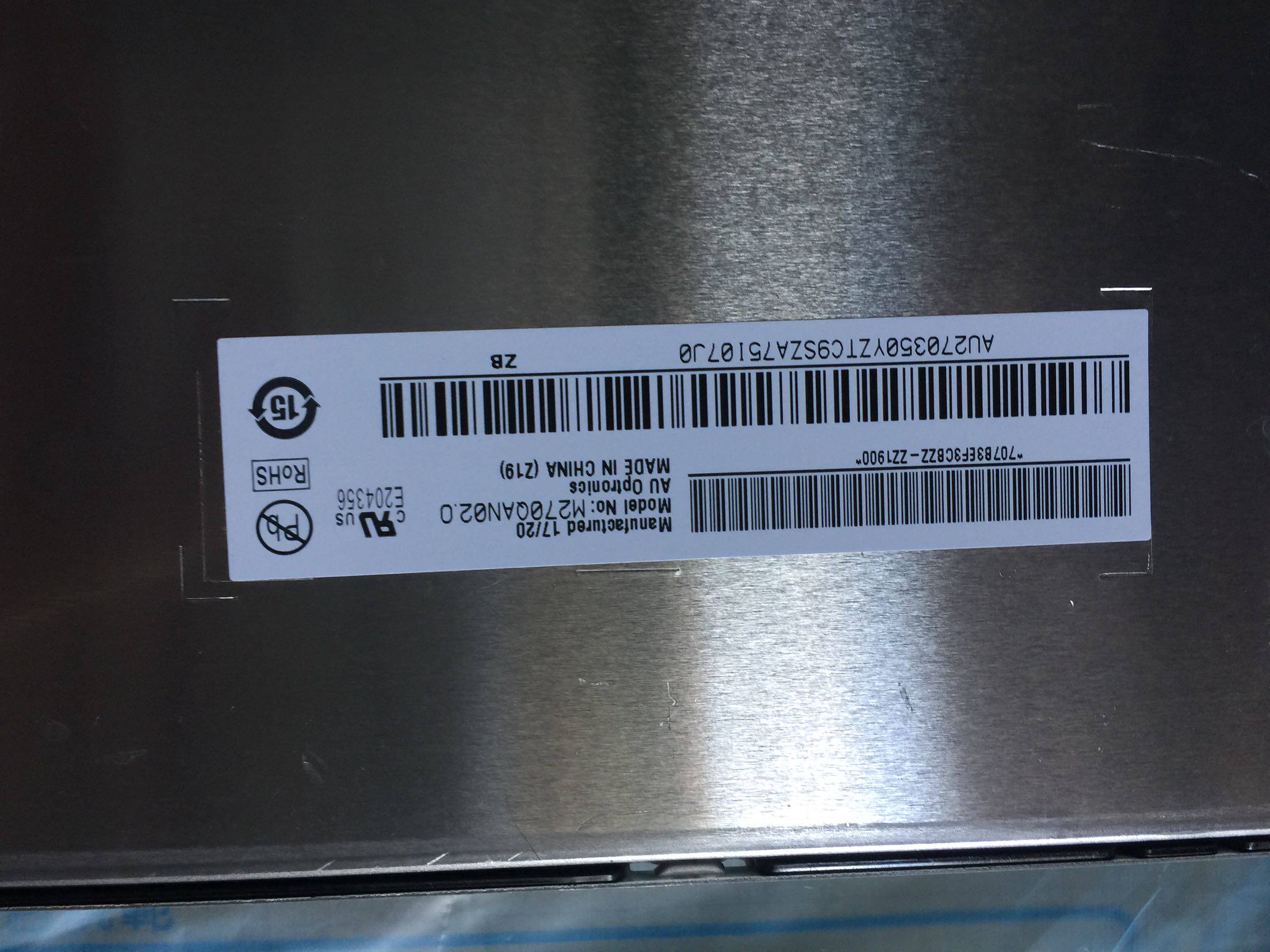 M270QAN02.0 M270QAN01.1 M270QAN01.0 AU 27 inch 4K screen 3840*2160