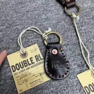 Rrl Vintage Original Factory Surplus Pure Copper Hardware Italian Vegetable-Tanned Leather Keychain Pendant Accessory Rrl Vintage Original Factory Surplus Pure Copper Hardware Italian Vegetable-Tanned Leather Keychain Pendant Accessory