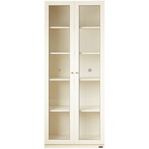 Quanyou Home Simple Modern Bookcase with Glass Door 2024 New Home Side Sliding Door Bookcase 129556