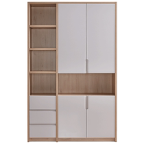 Quanyou Home Nordic log style bookcase two-door three-door combination bookcase whole wall bookcase display cabinet 125707F