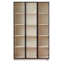 Quanyou Home Modern Simple Combination Bookcase with Glass Door Floor-standing Storage Cabinet Display Cabinet 129557F