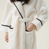 Бархатный демисезонный коралловый банный халат, бархатная длинная зимняя пижама с капюшоном, увеличенная толщина