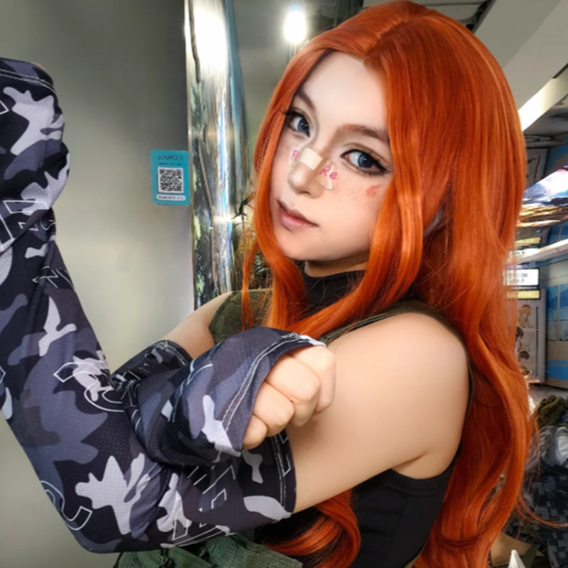 Hurricane Cosplay Orange Wig Fluffy Natural Delta Force Claire Daily Use Middle Part Long Curly Hair Full Wig Hurricane Cosplay Orange Wig Fluffy Natural Delta Force Claire Daily Use Middle Part Long Curly Hair Full Wig