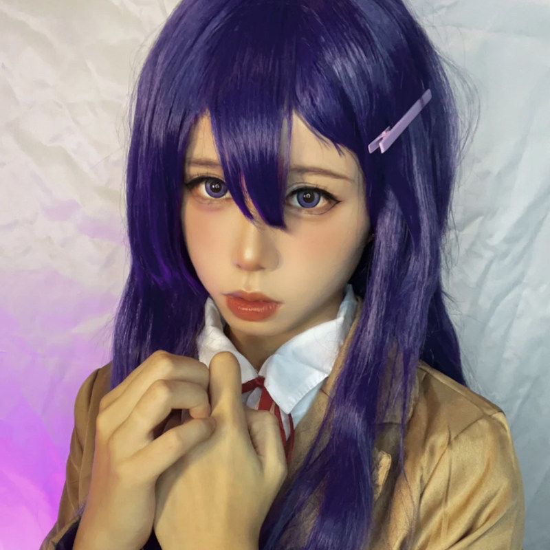 心动优里同款！紫色长发假发性价比王！_COSPLAY配件_淘宝游戏网