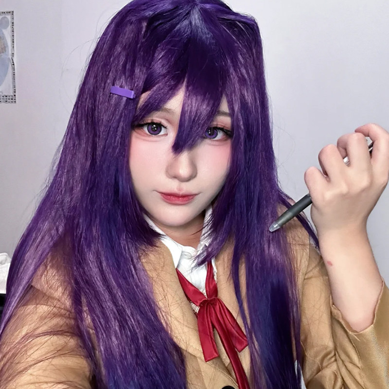 心动优里同款！紫色长发假发性价比王！_COSPLAY配件_淘宝游戏网