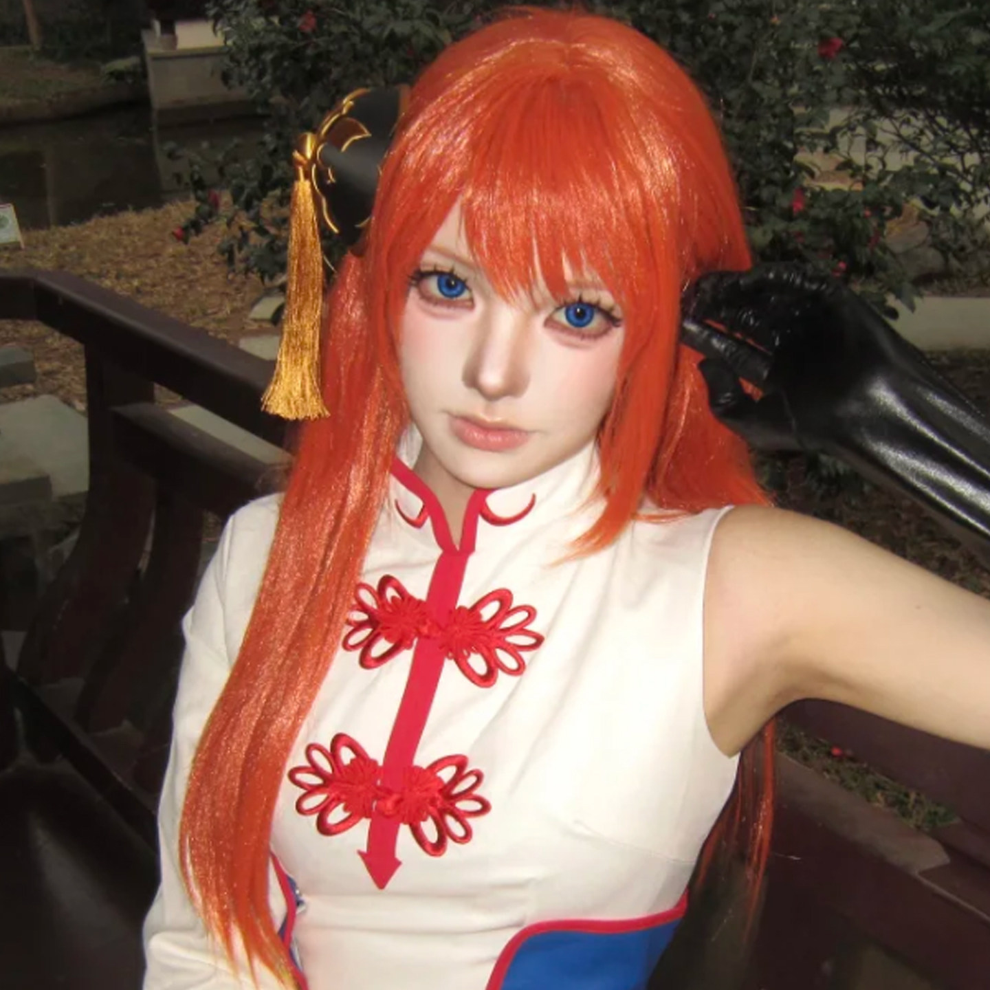 永万神乐cos橘色假发甜美蓬松女银魂动漫日常头皮顶长直毛全头套_COSPLAY配件_淘宝游戏网