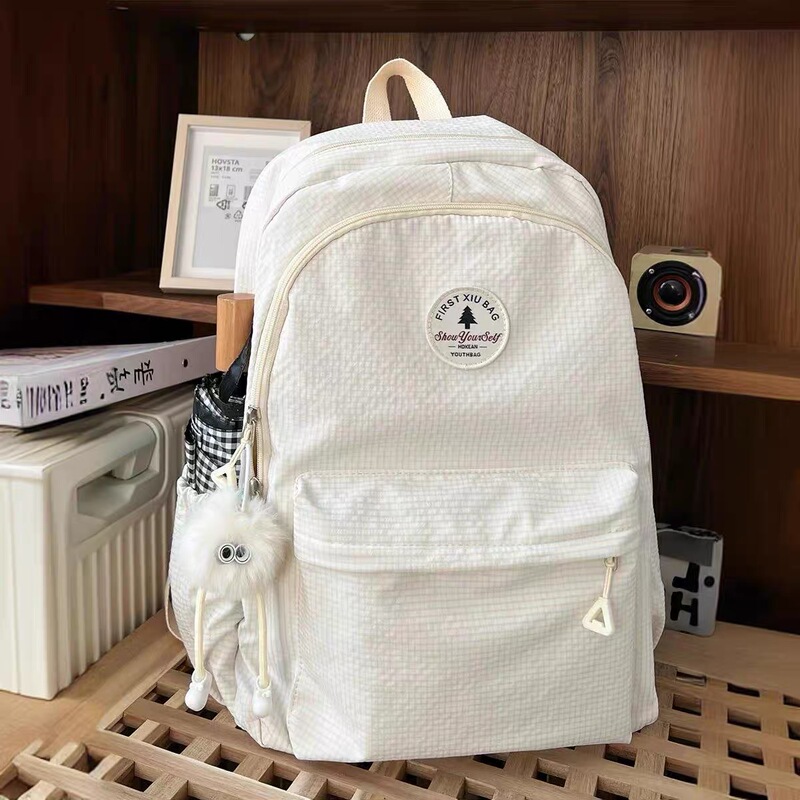 Italian Kelcopp School Bag for Girls, Junior High School Students, Niche Design Backpack, Solid Color, High Aesthetic Value, High School Backpack