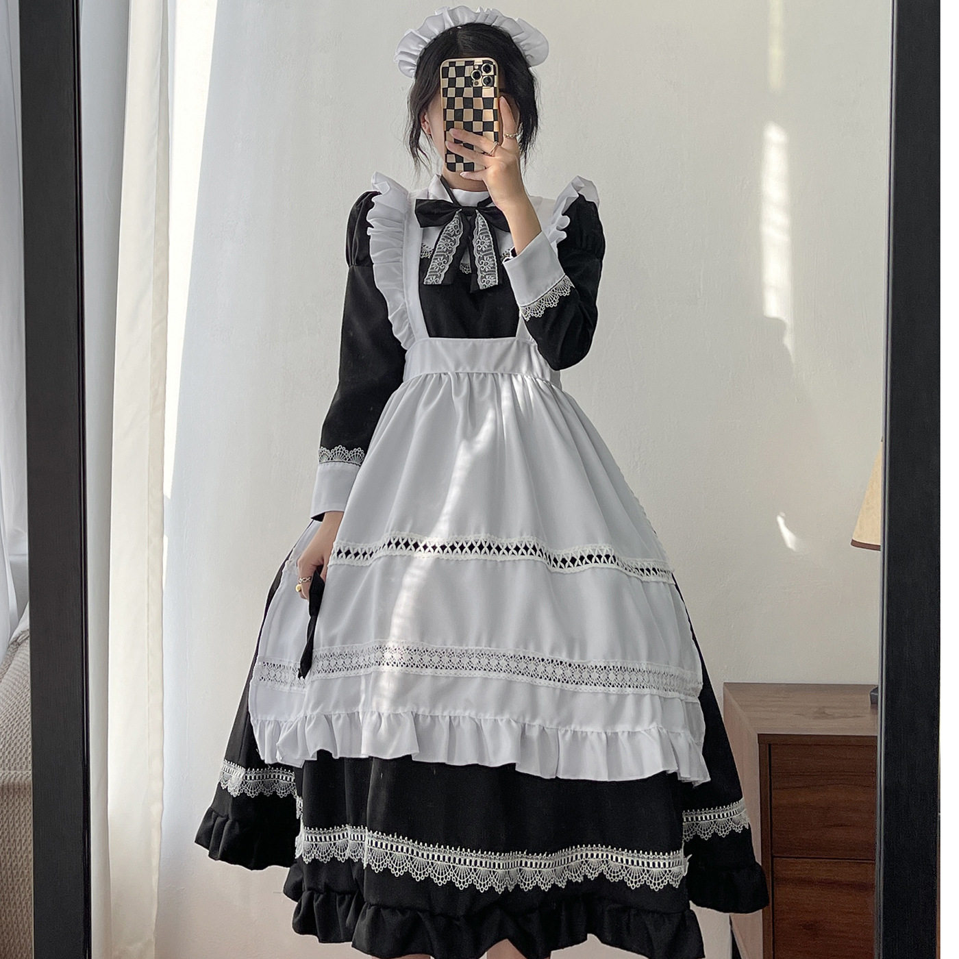 英式长袖女仆装cos服 日系制服可爱连衣裙大码真香!_Cosplay女装_淘宝游戏网