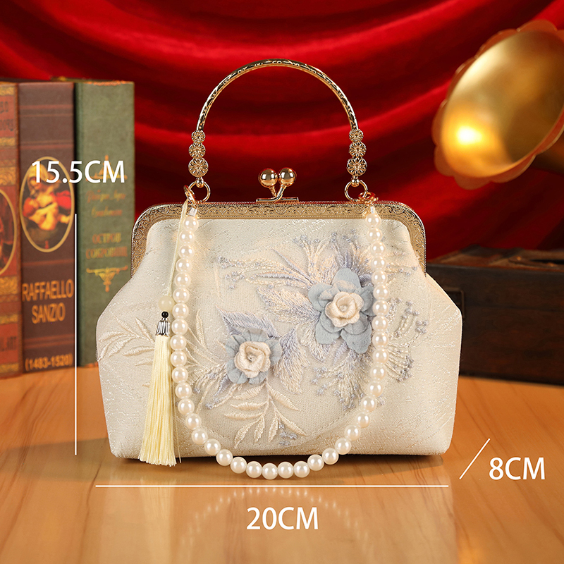 Original Heavy-Duty Floral Lace Mesh Socialite Handbag, Antique-Style Cheongsam Banquet Bag, Rhinestone High-End Women's Bag Original Heavy-Duty Floral Lace Mesh Socialite Handbag, Antique-Style Cheongsam Banquet Bag, Rhinestone High-End Women's Bag