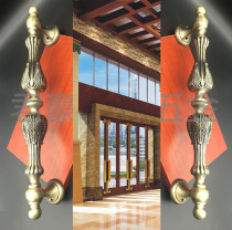 Door handle wooden door glass door exposed sliding door handle Chinese European style antique bronze KTV handle 318