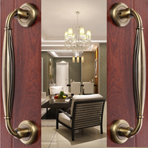 Door handle Wooden door Glass door open installation push-pull door handle Central European antique green bronze KTV handle 310