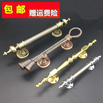 Door handle Wooden door Glass door open installation push-pull door handle Central European antique green bronze KTV handle 310