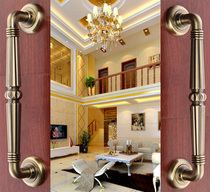 Door handle Wooden door Glass door open installation push-pull door handle Central European antique green bronze KTV handle 310