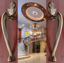 Door handle Wooden door Glass door open installation push-pull door handle Central European antique green bronze KTV handle 310