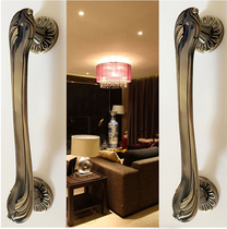 Door handle Wooden door Glass door Surface mounted sliding door handle Door handle European antique handle Green bronze 336