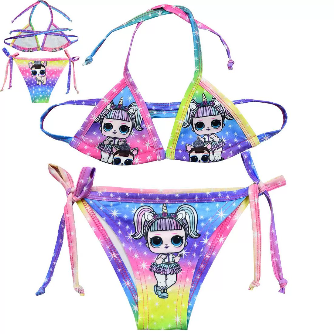 LOL trẻ em áo tắm cô gái tách cô gái lớn trẻ em suối nước nóng dễ thương bikini em bé đồ bơi cha mẹ trẻ em - Đồ bơi trẻ em