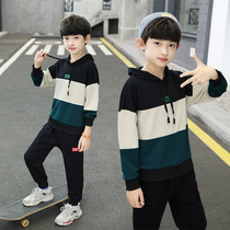 2021 Autumn New Korean spring and autumn boys fashion childrens hooded clothes two-piece set boy tide