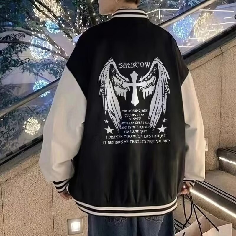 Spring and Autumn American Retro Bomber Jacket, High-End Trendy Brand, Cool Streetwear, Single-Layer Baseball Jacket Spring and Autumn American Retro Bomber Jacket, High-End Trendy Brand, Cool Streetwear, Single-Layer Baseball Jacket
