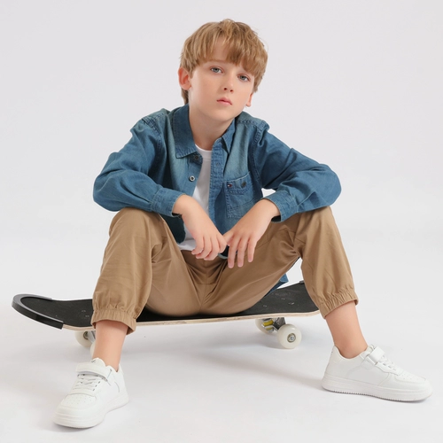 Осенняя рубашка для мальчиков, синяя цветная джинсовая куртка для отдыха, подходит для подростков